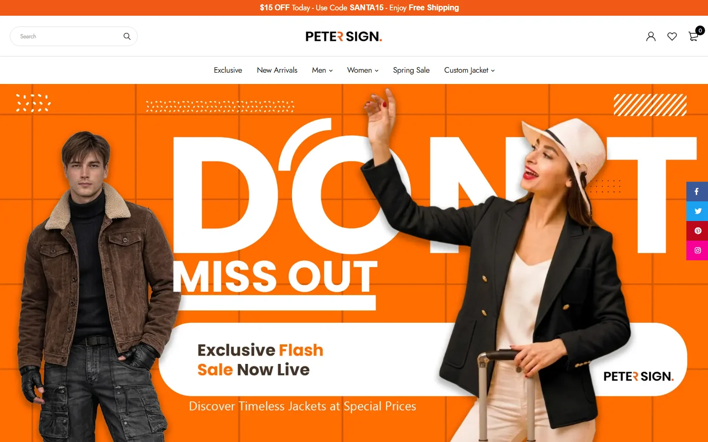 Peter Sign website screenshot